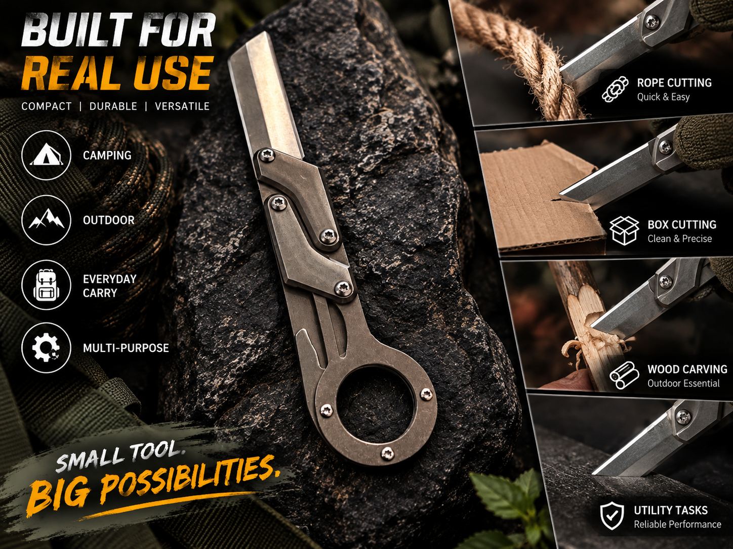 Bisonberg| Premium Stainless-Steel Folding Knife & Camping,Hiking, EDC, And Outdoor Activities