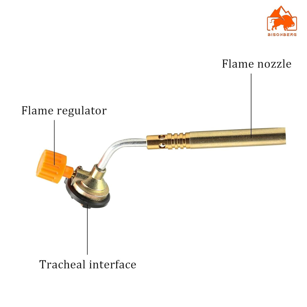 Generic Manual BBQ Blowtorch Cooking Soldering Butane Gas Torch Flame Full Copper Double Tube Ignition High Temperature Spray Gun image 3