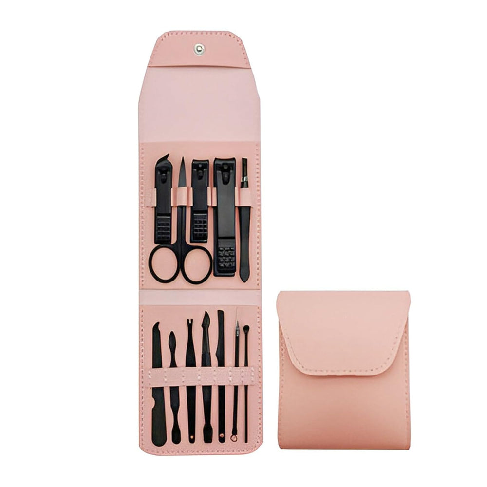 Manicure & Pedicure Set Nail Clippers, Stainless Steel Nail Scissors Grooming Kit, Acne needle, Nail Cutter Kit, Blackhead Tool Leather Travel Case - 12 in 1 image 1