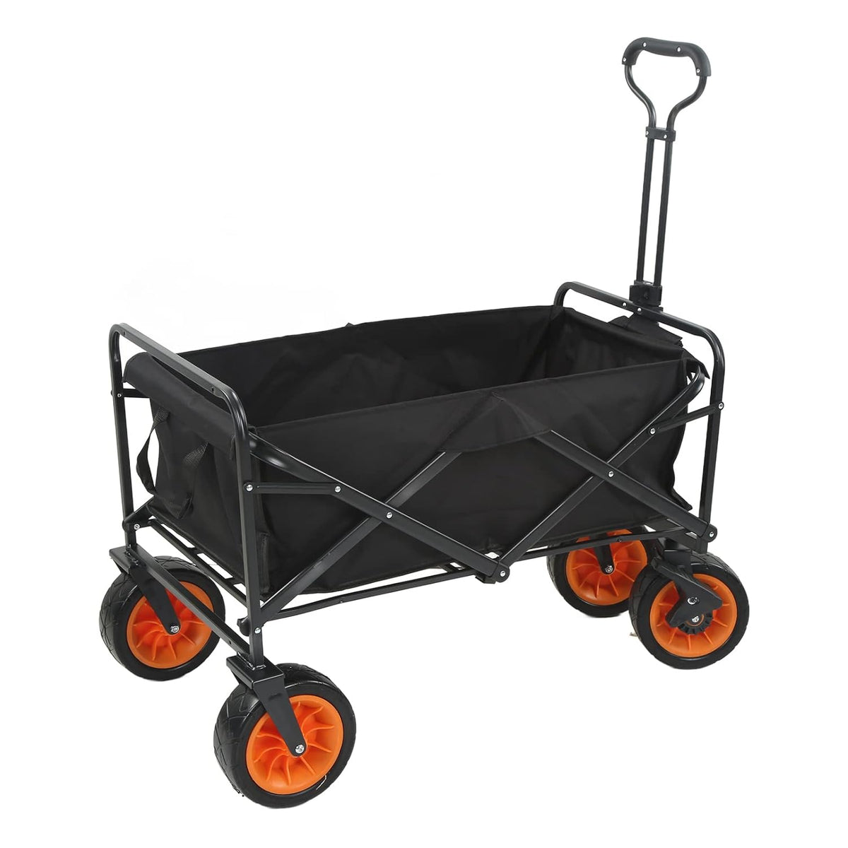 Bisonberg Heavy-Duty Folding Utility Wagon Cart with Adjustable Handle | All-Terrain Wheels | Outdoor Camping, Beach & Garden Trolley image 0