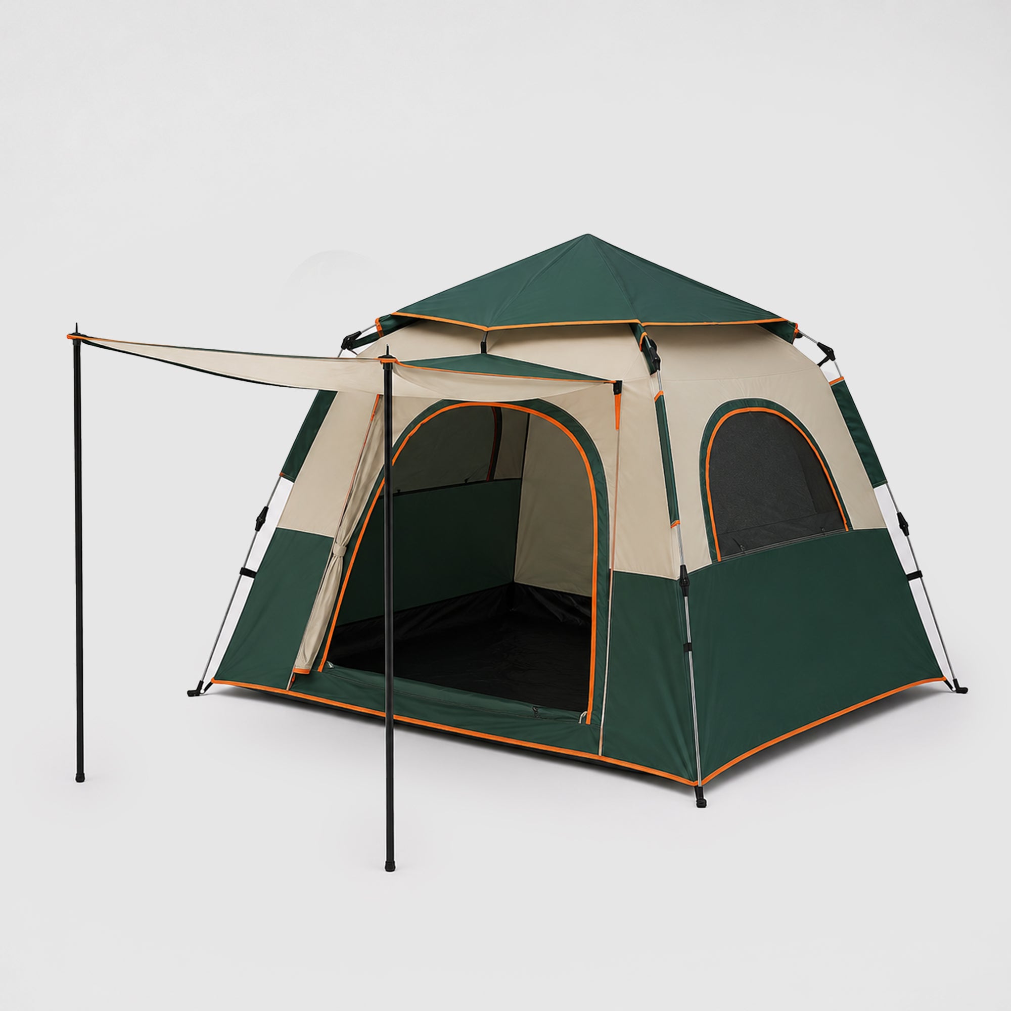 Instant Cabin Camping Tent with Front Canopy | Large Waterproof Family Tent