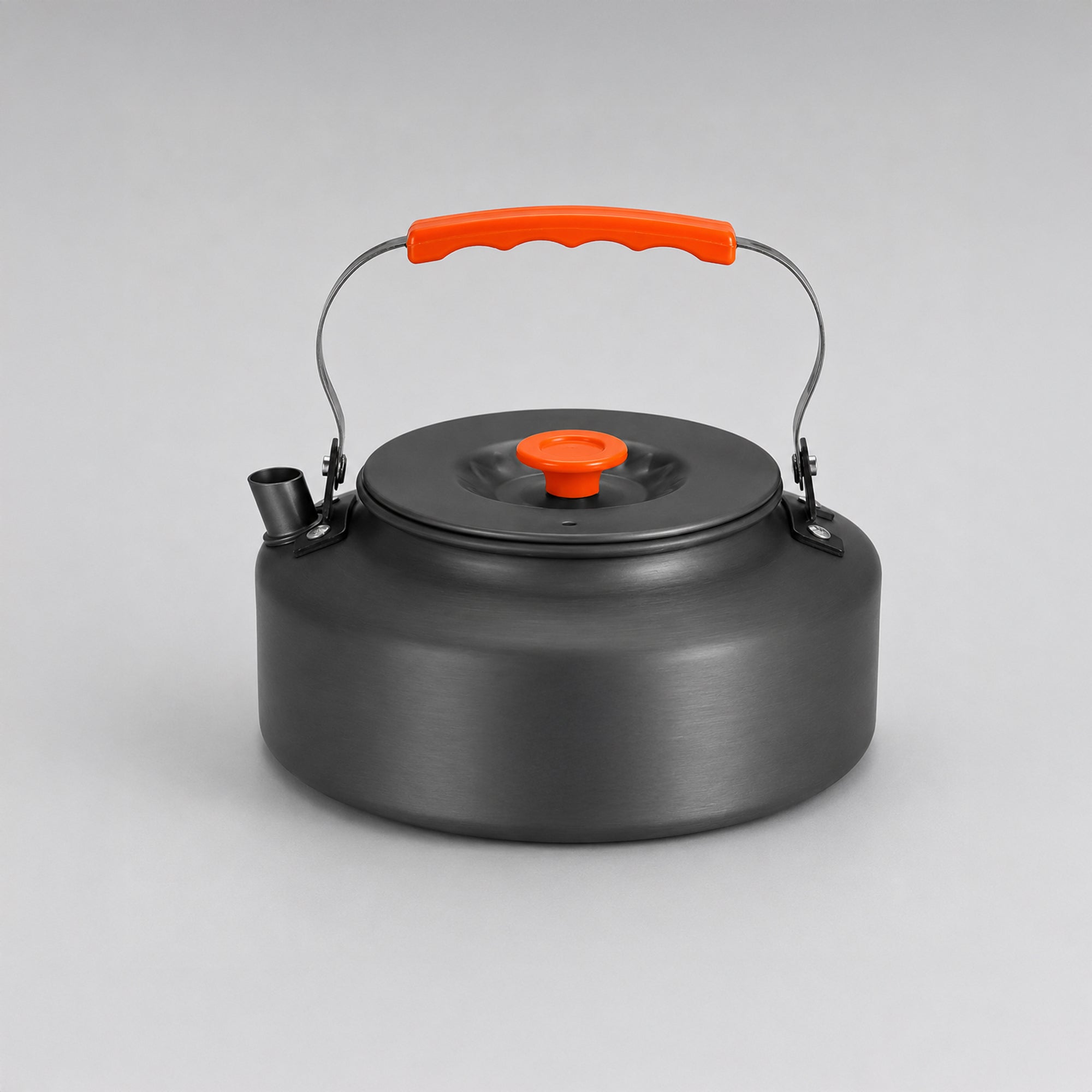 BISONBERG 0.8L Portable Water Kettle Water Pot | Teapot Coffee | Tea Kettle Outdoor Camping Hiking Picnic Pot - Aluminum Alloy (Orange)