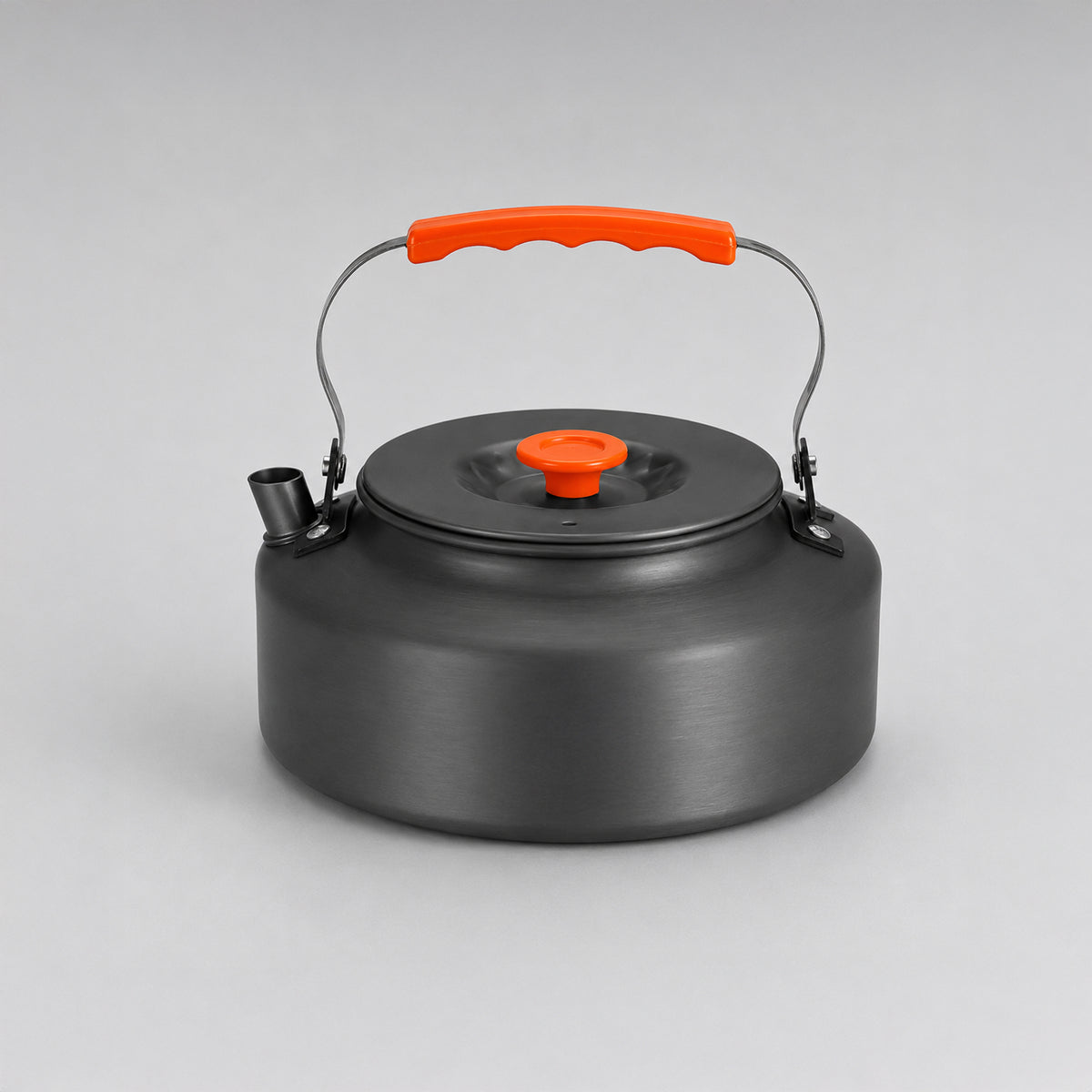 BISONBERG 0.8L Portable Water Kettle Water Pot | Teapot Coffee | Tea Kettle Outdoor Camping Hiking Picnic Pot - Aluminum Alloy (Orange)