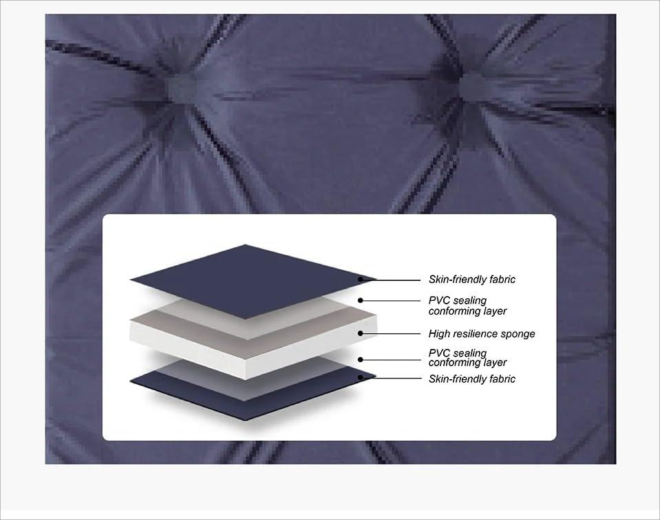Camping Outdoor Single Foldable Roll Up Memory Foam Sleeping Pad Air Bed Self Inflatable Camping Mattress for Tent, Multicolour image 5
