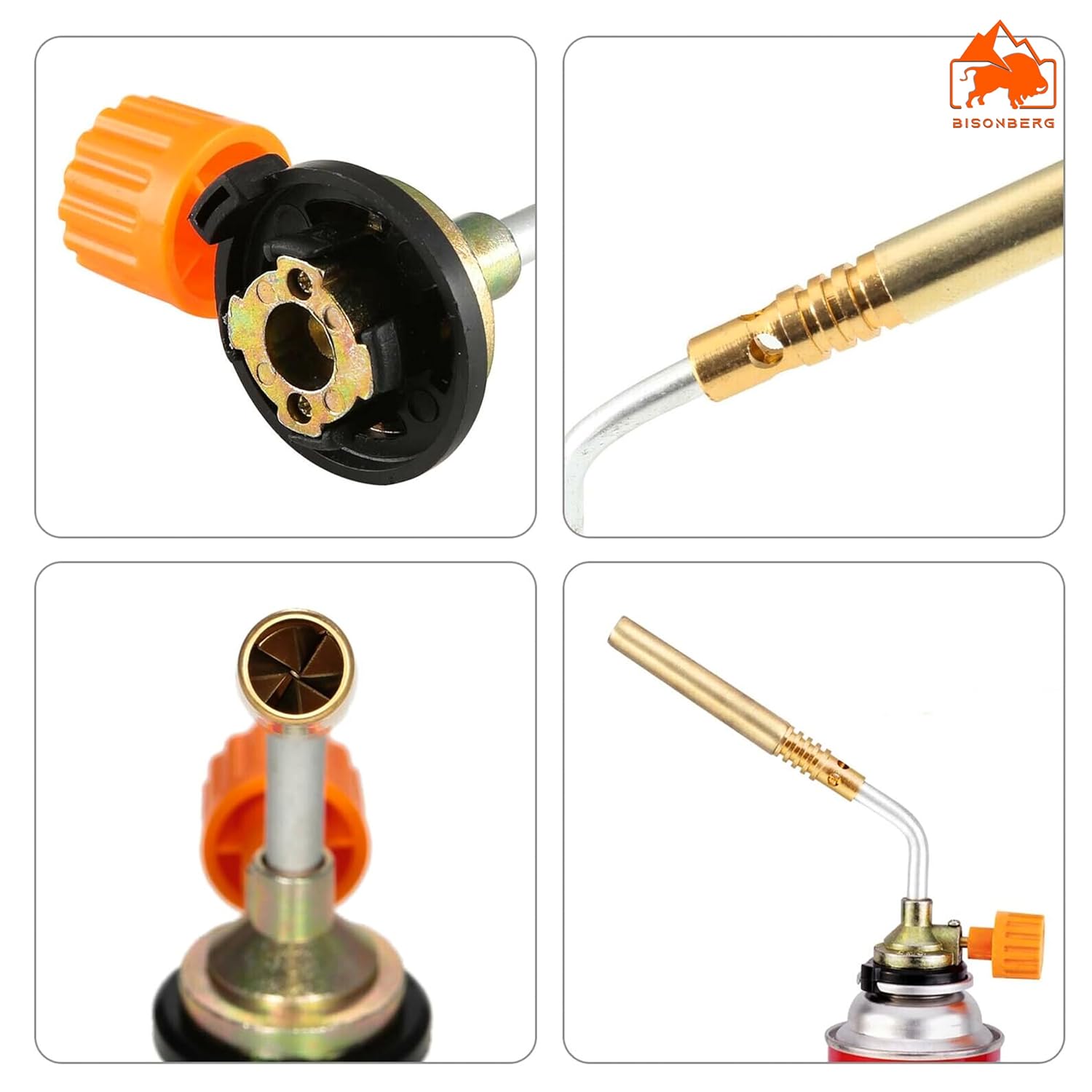 Generic Manual BBQ Blowtorch Cooking Soldering Butane Gas Torch Flame Full Copper Double Tube Ignition High Temperature Spray Gun image 7