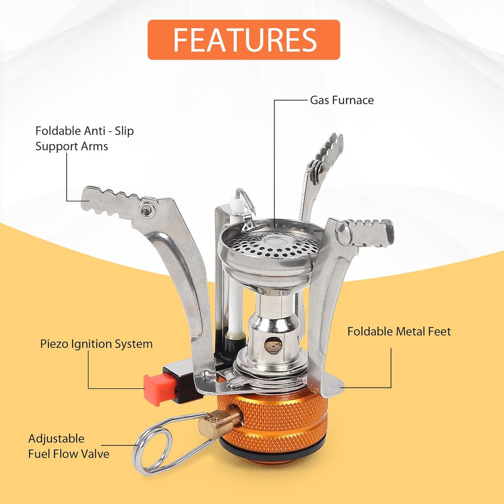 Portable Stove | Butane Gas Burner | Camping, Hiking, Picnic | Stainless Steel Body | Folding Furnace image 7