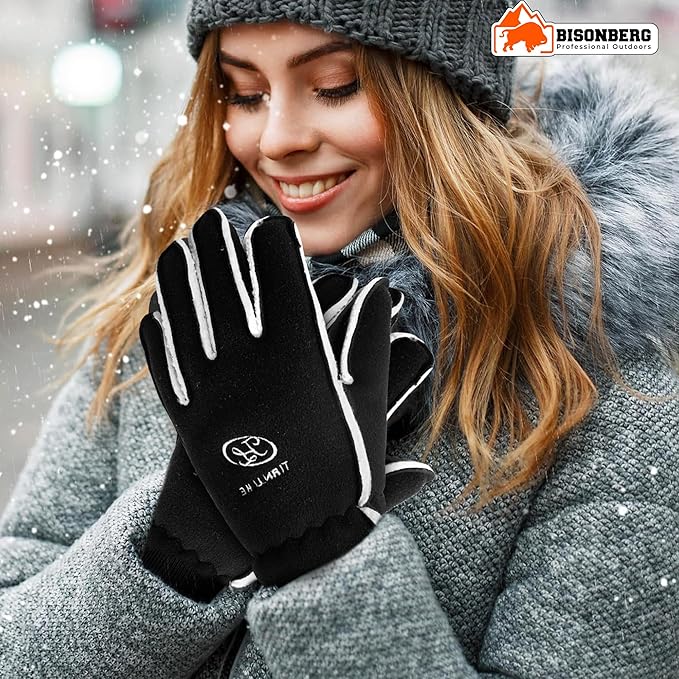 Winter Warm Men & Women Woolen Knitted Hand Gloves and Winter Wear Set Free Size - Protective Warm Hand Riding - Snow & Windproof image 1