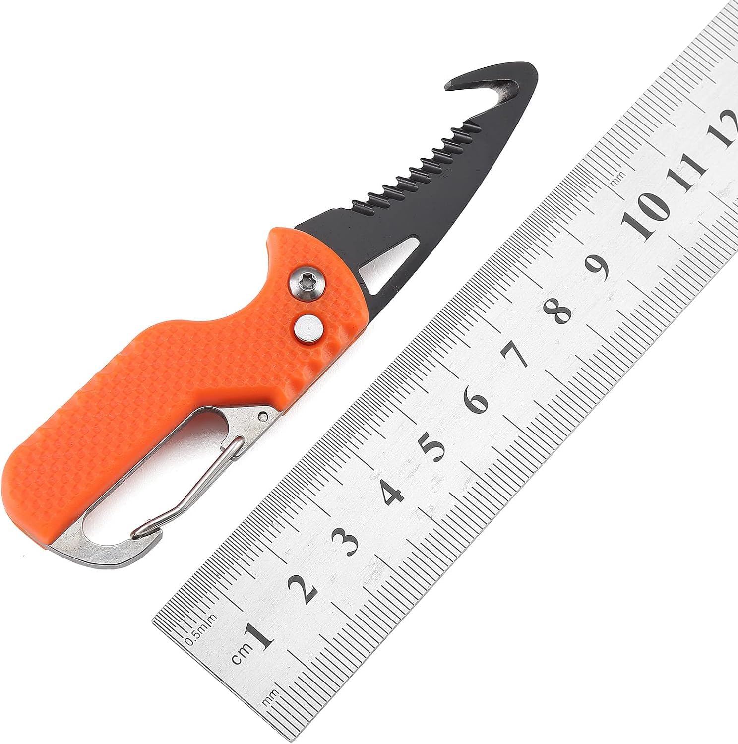 BISONBERG 2 Pack Mini Folding Keychain Knife with Box - Portable Rescue Knife, Orange and Black, 4.3 Inch image 3