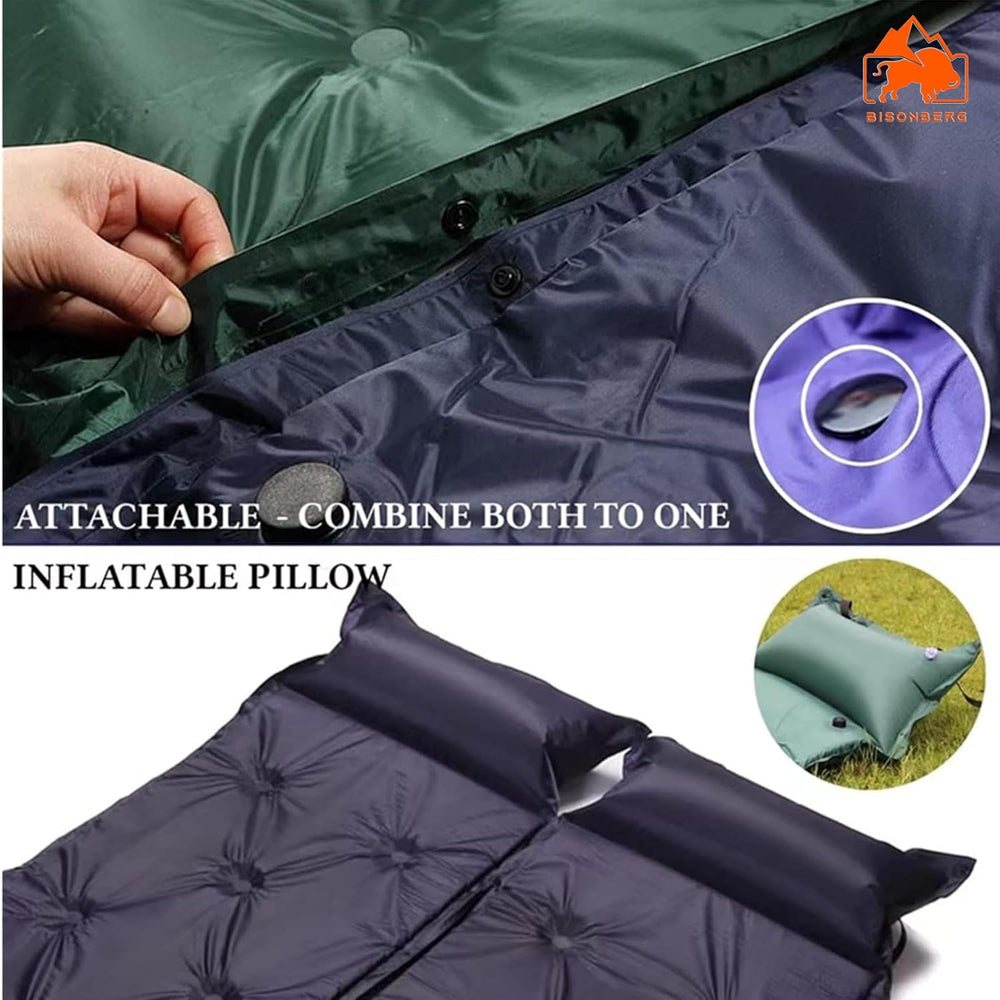 Camping Outdoor Single Foldable Roll Up Memory Foam Sleeping Pad Air Bed Self Inflatable Camping Mattress for Tent, Multicolour image 1