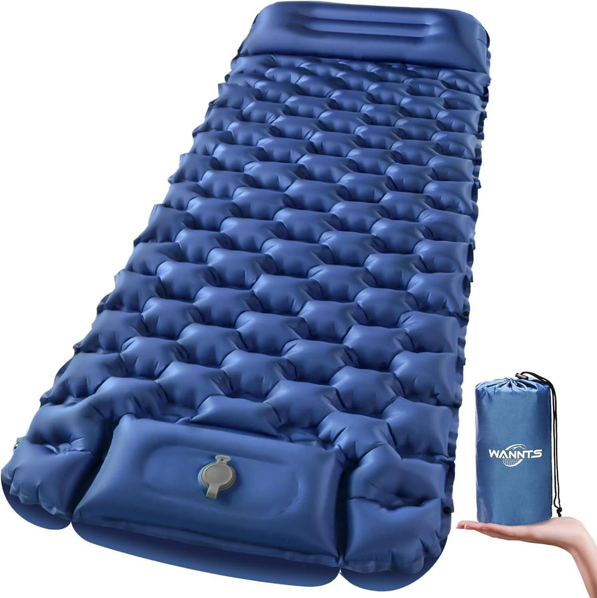 Sleeping pad for Camping, Mat with Built-in Foot Pump & Pillow, Inflatable Air Mattress, Compact Sleeping pad, Sleeping Mat for Hiking Traveling Tent image 0