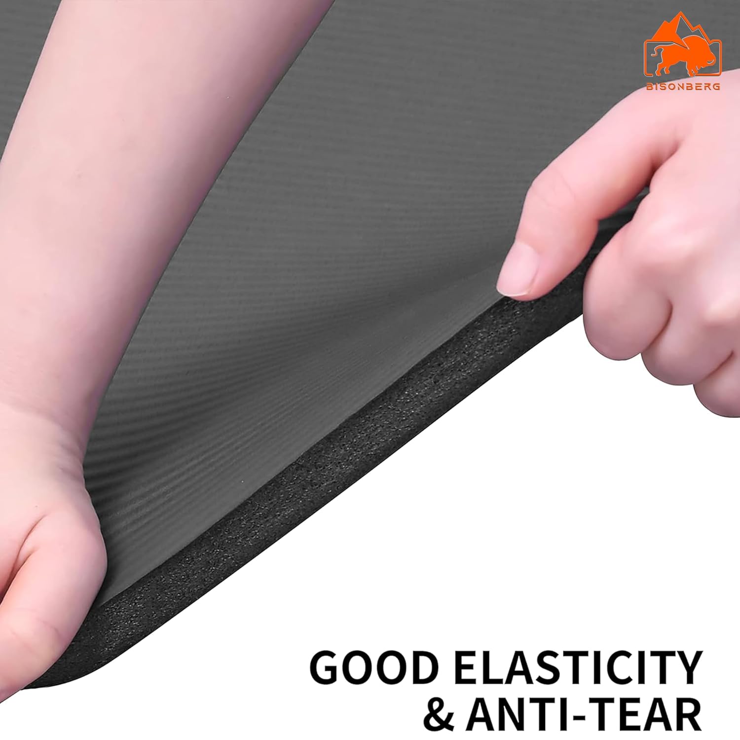 BISONBERG Yoga Mats For Women yoga mat for men Exercise mat for home workout yoga mat for women gym Non-Slip Mat for Men & Women Fitness - 15 mm Black 1 Piece image 2