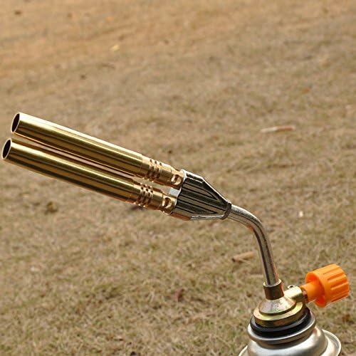 Generic Manual BBQ Blowtorch Cooking Soldering Butane Gas Torch Flame Full Copper Double Tube Ignition High Temperature Spray Gun image 2