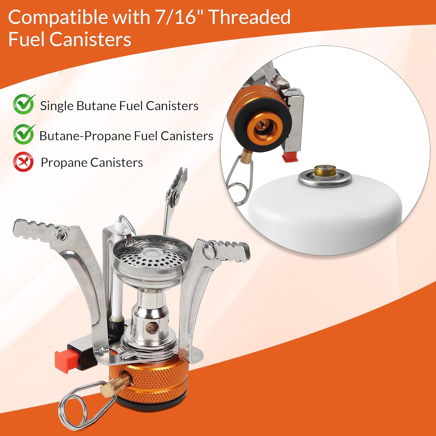 Portable Stove | Butane Gas Burner | Camping, Hiking, Picnic | Stainless Steel Body | Folding Furnace image 4