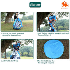 Portable Tent for Camping/5-10 Minutes Easy Setup/Waterproof Tent for Camping/Ideal for Outdoor Picnic, Hiking, Trekking - Ideal for 3-4 Persons image 2
