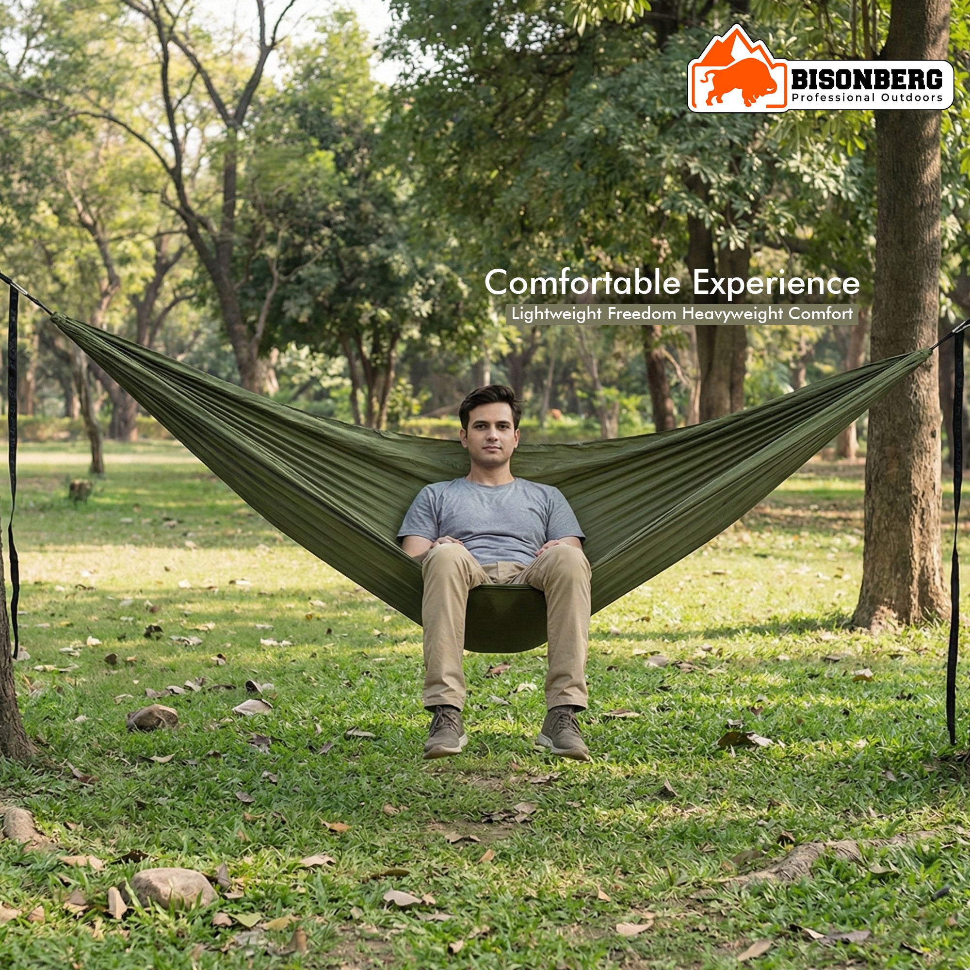 Outdoor Camping Hammock with Straps & Carabiners – Portable Lightweight Hammock image 4