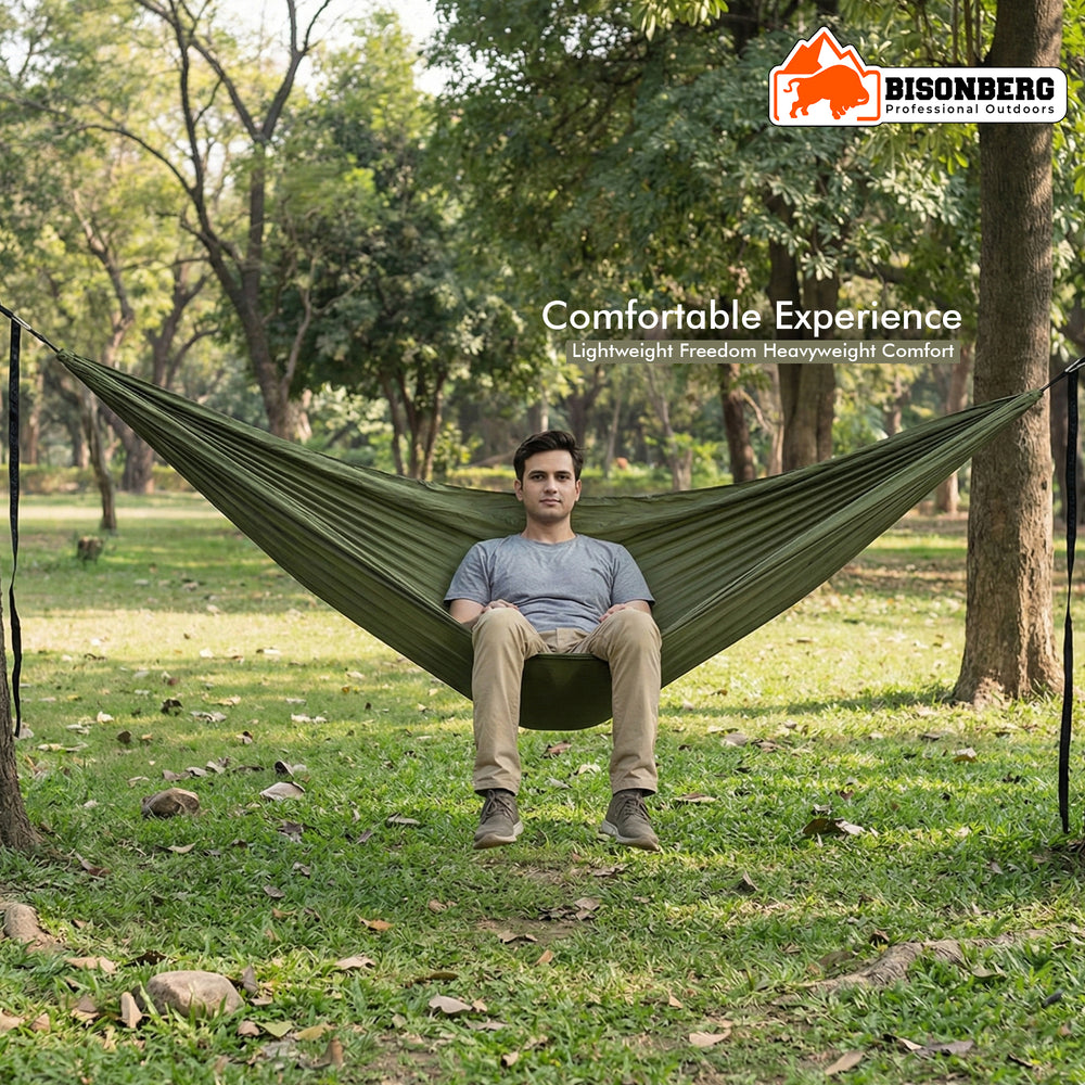 Outdoor Camping Hammock with Straps & Carabiners – Portable Lightweight Hammock image 4
