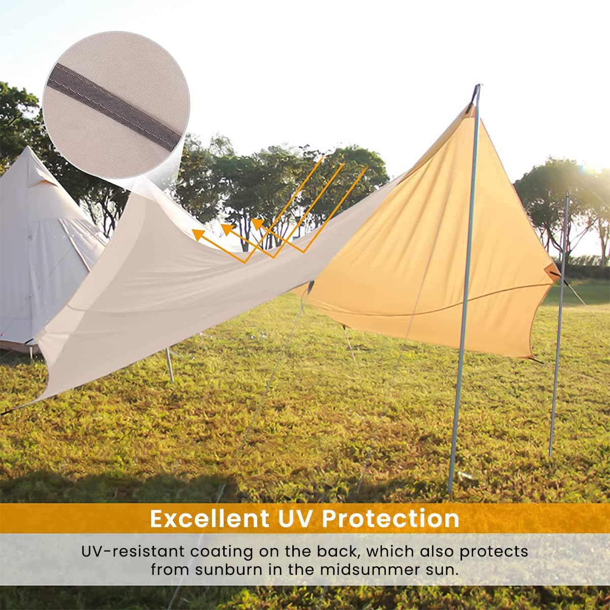 3 * 3m Canopy Tent Kit for Outdoor Camping, Gazebo with Assembly Accessories, UPF 50+ Sunshade Camping Tent for Camping, Gazebo Canopy Outdoor Tent, Portable & Heavy Duty Waterproof Tent image 5