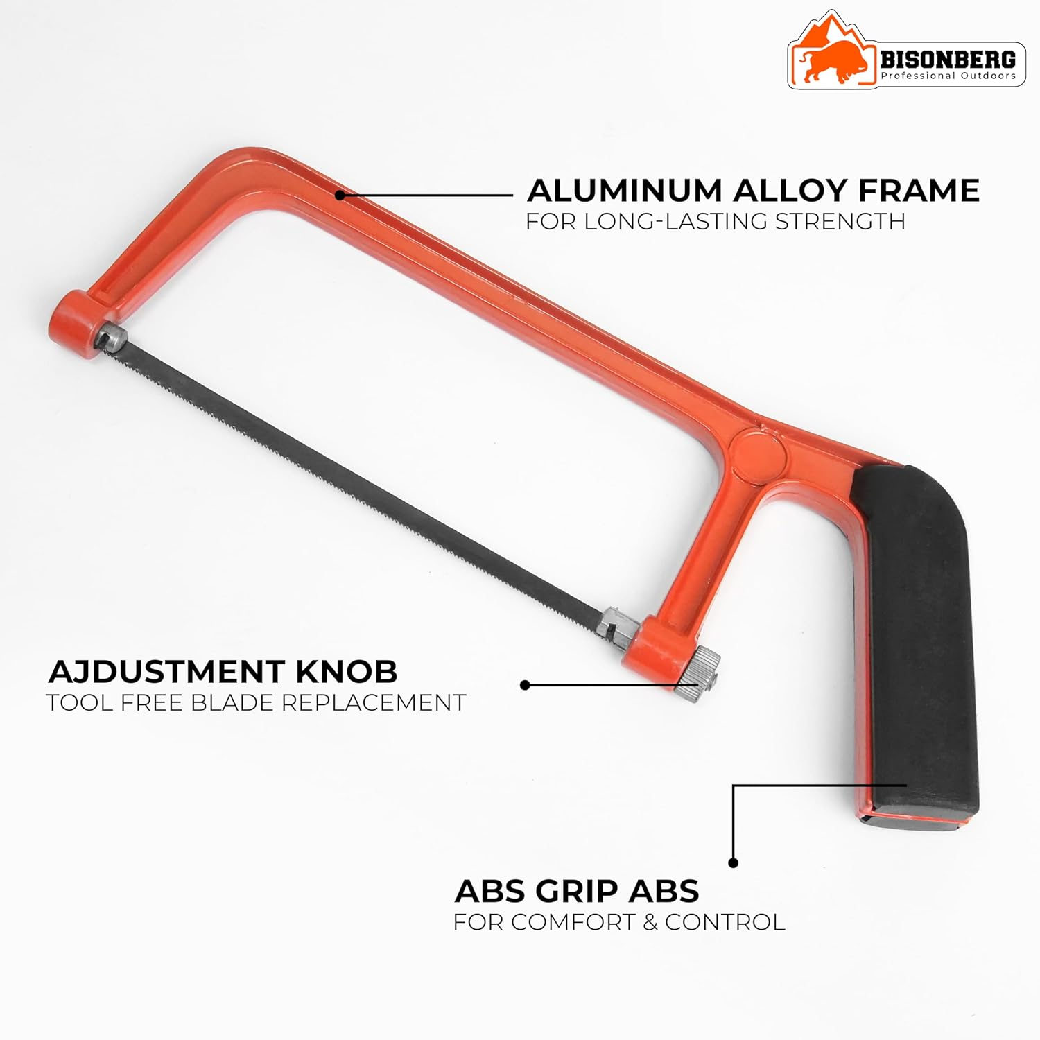Bisonberg Heavy Duty Hand Saw, 10 inch Hacksaw Frame, Excellent Build Quality, Saw Blade Length 15cm Heavy Handle image 5