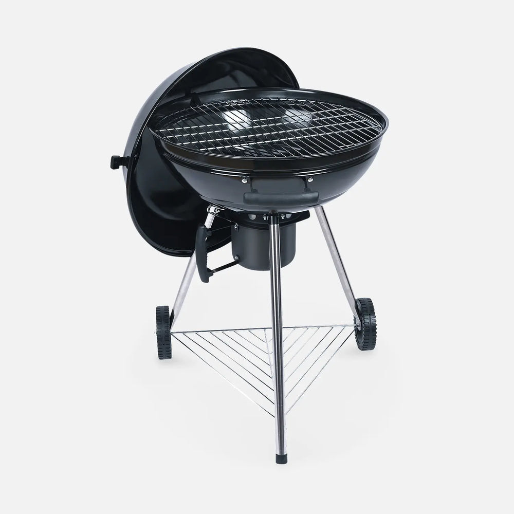 Portable Charcoal BBQ Grill with Lid & Wheels – Outdoor Kettle Barbecue image 3
