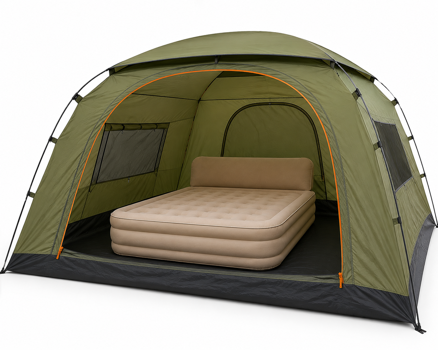BISONBERG PREMIUM INFLATABLE AIR-BED/ WITH BUILT-IN AIR- PUMP AND BACKREST|DESIGNED FOR ULTIMATE COMFORT