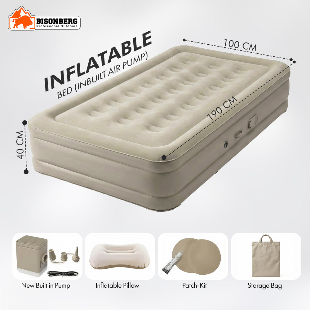 Inflatable Air Mattress with Built-In Pump – Comfortable Camping Bed image 1