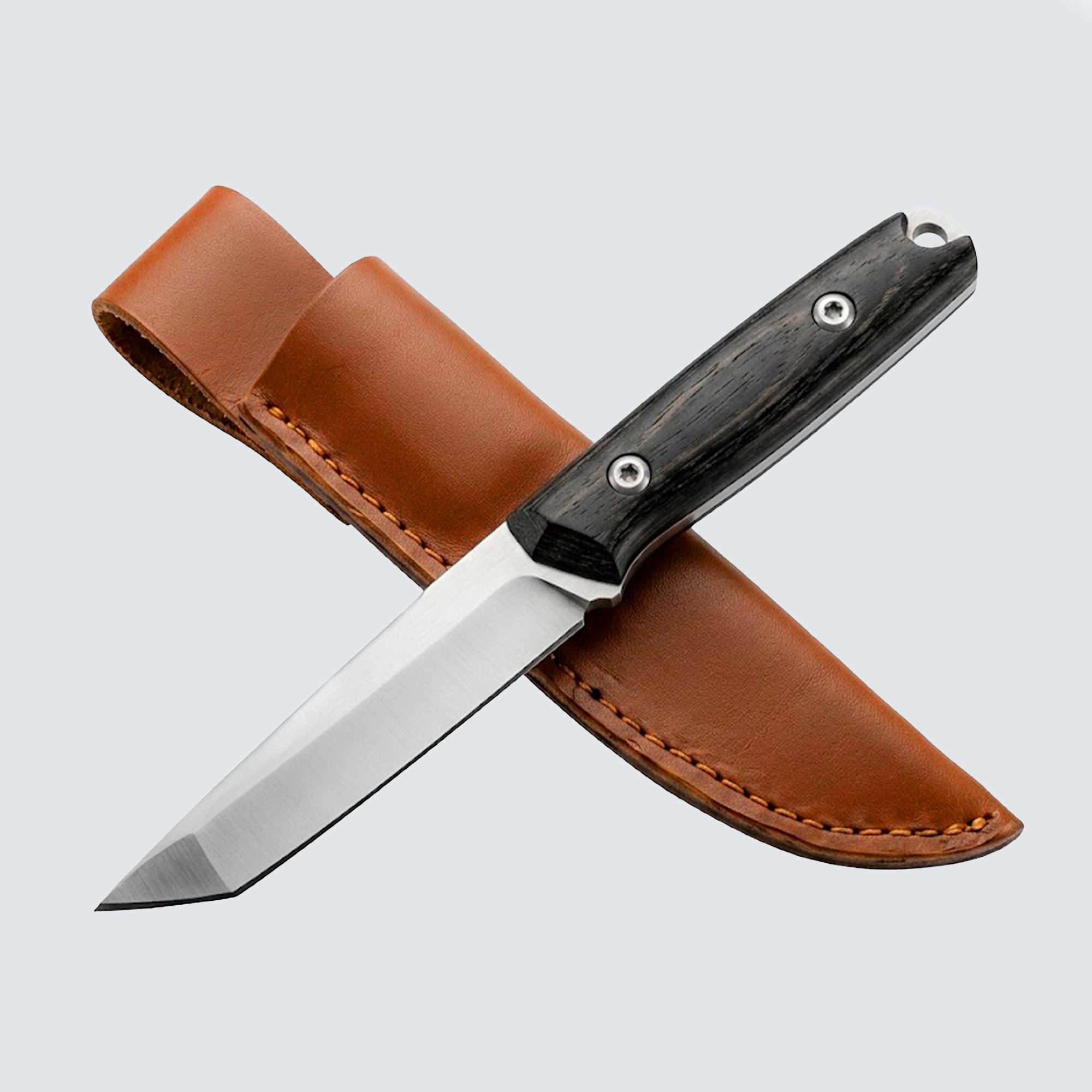 Bisonberg Fixed Blade Bushcraft Knife with Leather Sheath | Stainless Steel Camping & Outdoor Utility Knife