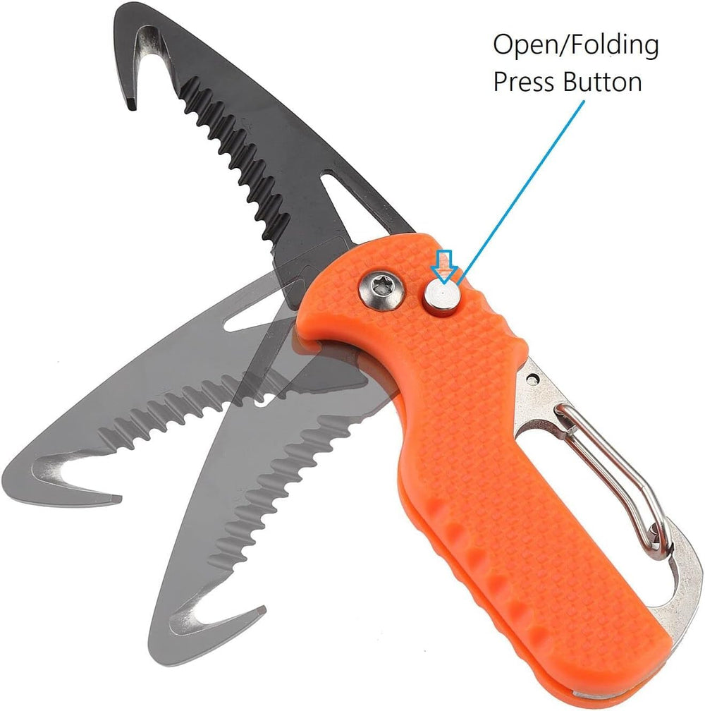 BISONBERG 2 Pack Mini Folding Keychain Knife with Box - Portable Rescue Knife, Orange and Black, 4.3 Inch image 4