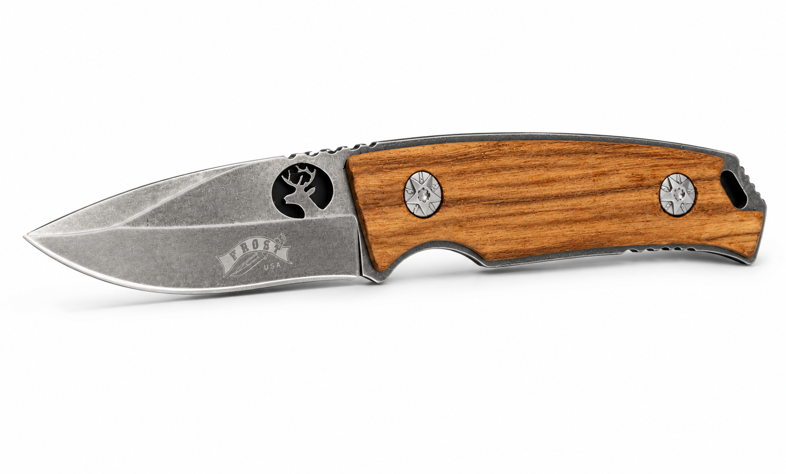 Bisonberg l Fixed Blade Wooden Handle Knife  | Outdoor Camping & Survival Knife