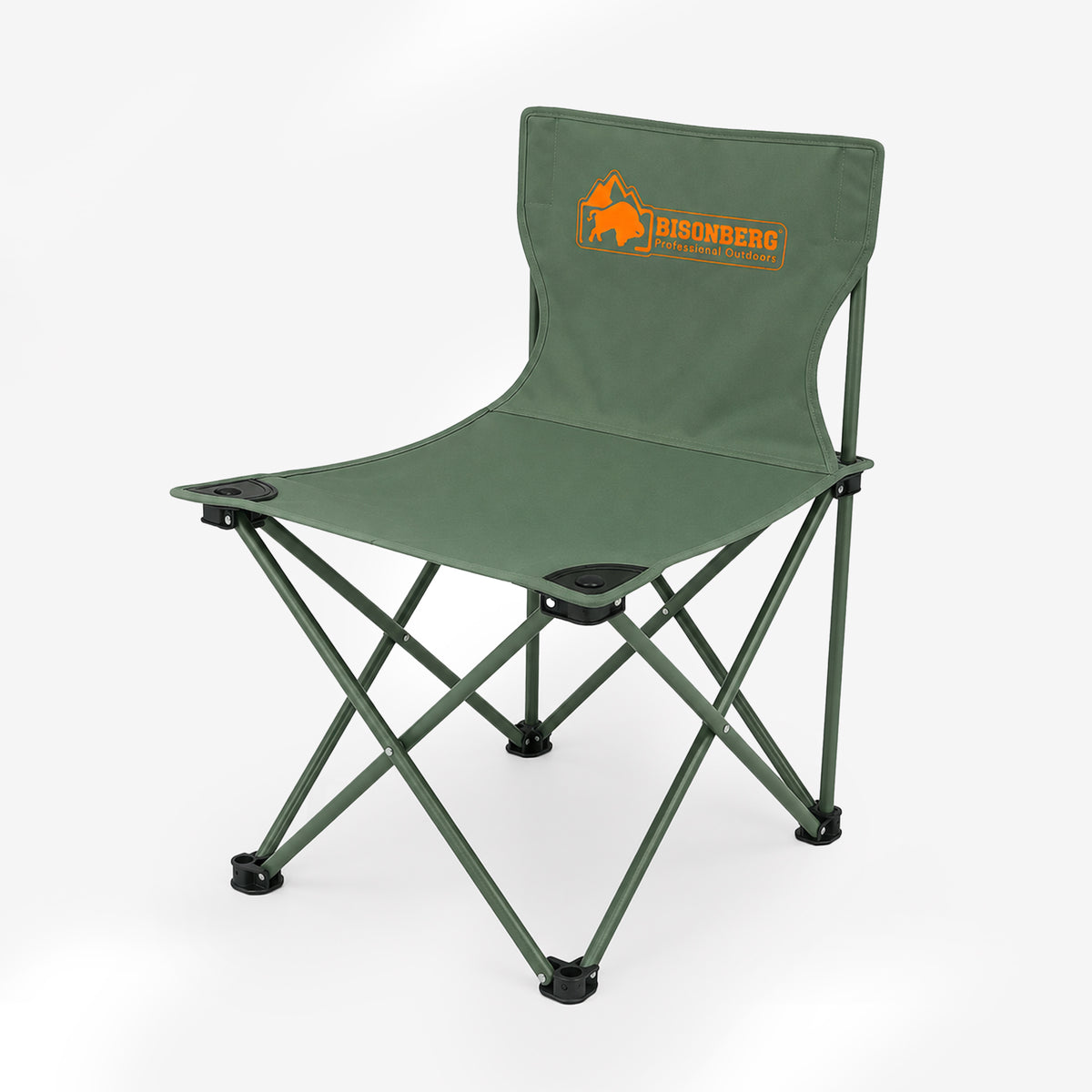 BISONBERG Outdoor Folding Camping Chair - Portable Foldable Nylon Base Fabric, Camping, Fishing, Hiking, Travel, Picnic, Beach - Square Shape Pack of 1