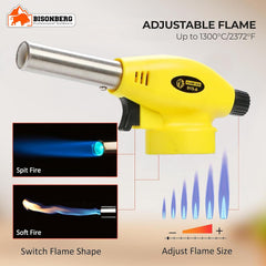 Cloudberry Automatic Camping Gas Torch Blowtorch Welding Flame Gun Food Gun Butane Gun Torch with Butane Gas Canister 225 GM (Flame Gun with 2 Butane Canister) image 3