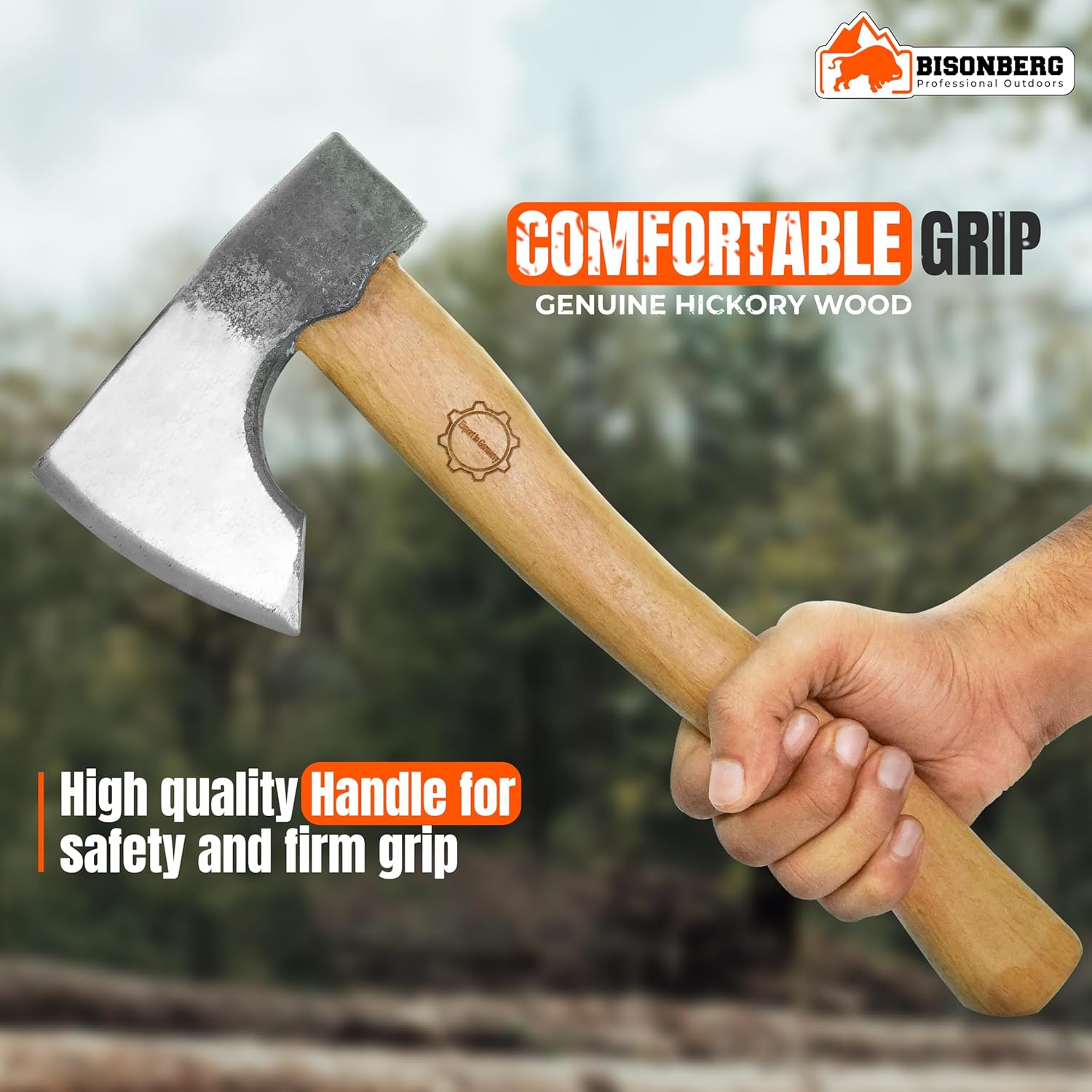 Bisonberg Gardening Axe Hatchet Axe Wood Handle Cutting Axe, Camping Axe Gardening Tools image 3