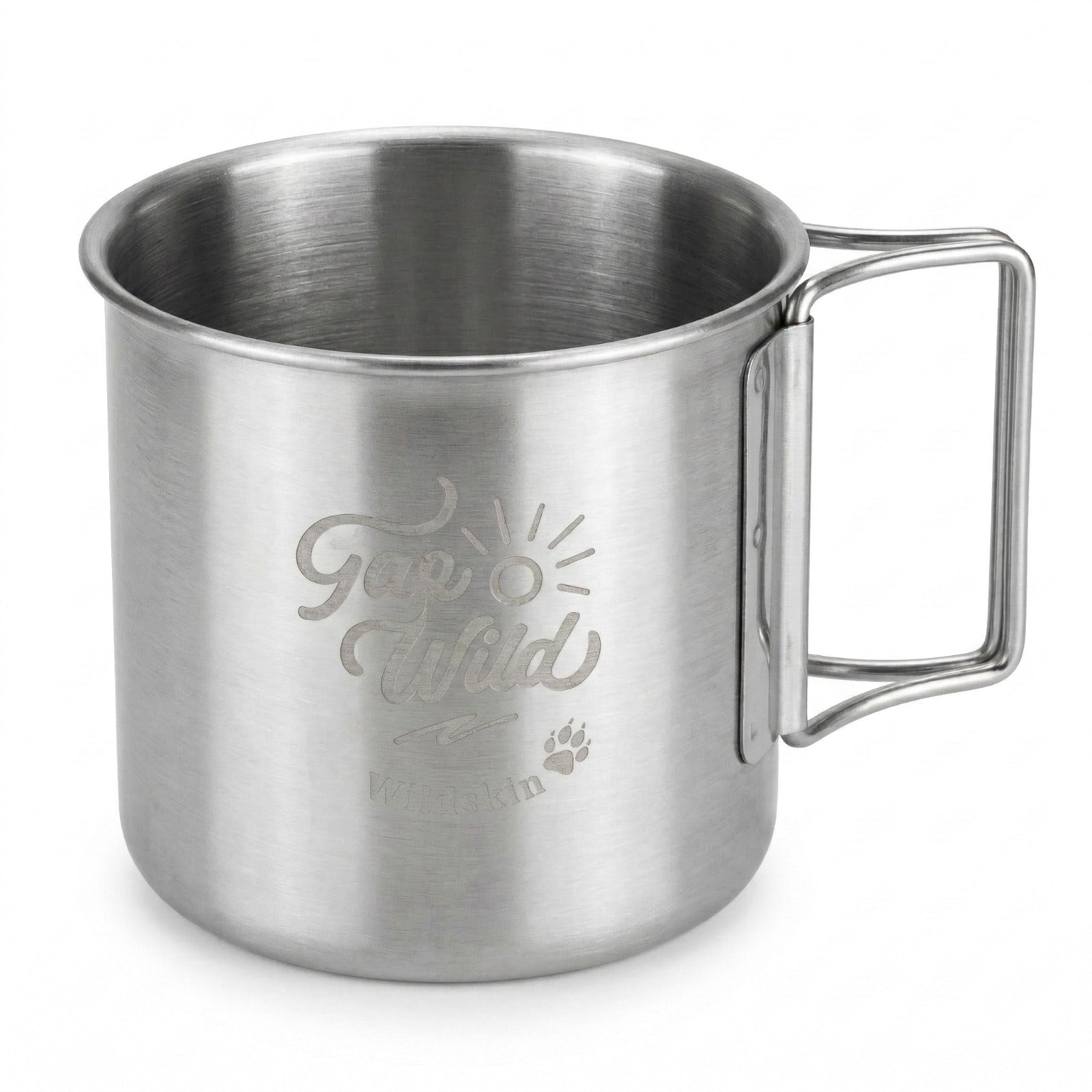 Stainless Steel Camping Mug – “Go Wild” Outdoor Coffee Cup | Lightweight Travel Mug for Camping, Hiking & Trekking image 0