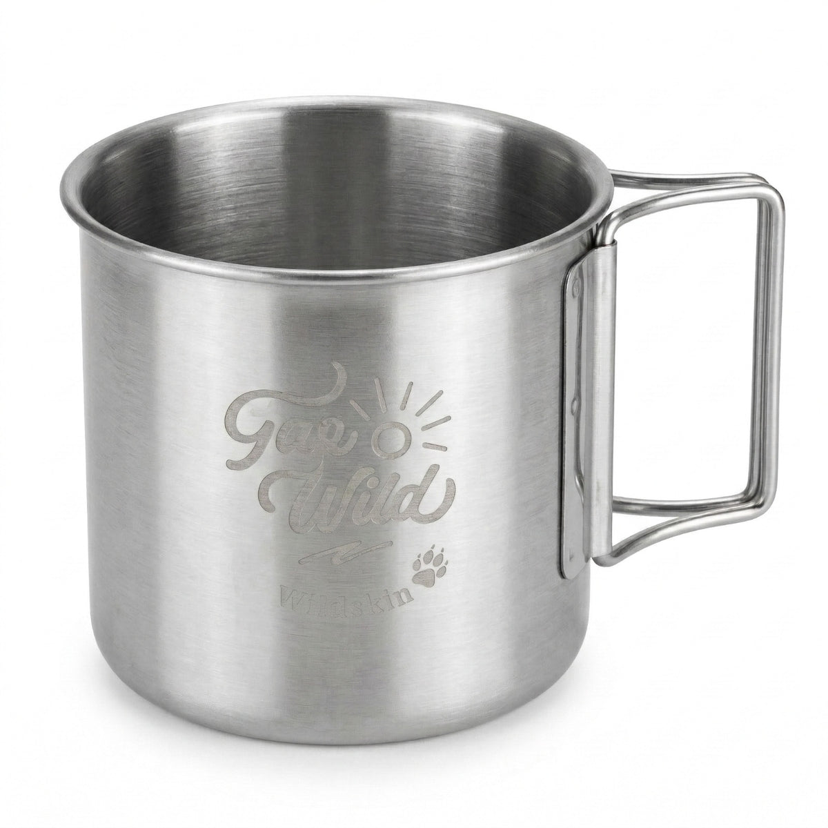 Stainless Steel Camping Mug – “Go Wild” Outdoor Coffee Cup | Lightweight Travel Mug for Camping, Hiking & Trekking image 0