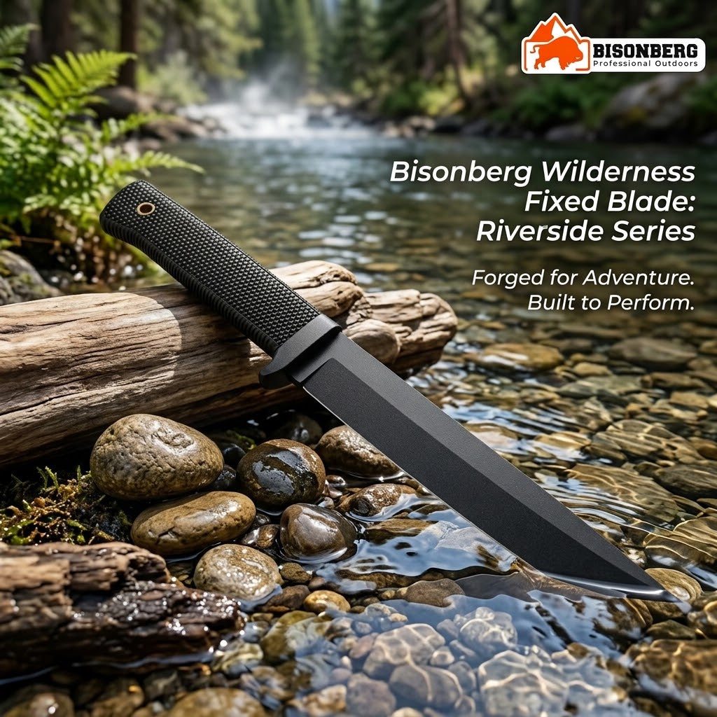 Long Blade Tactical Fixed Knife with Sheath | Heavy Duty Survival & Hunting Knife for Outdoor Use – Bisonberg