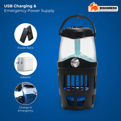 BisonBerg 3-in-1 Mosquito Killer Lamp with Bluetooth Speaker & LED Lantern – Indoor & Outdoor Bug Zapper with UV Light Trap image 3