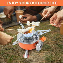 Camping Gas Stove Lightweight Folding Furnace Outdoor Metal Camping Stove For Picnic Cooking Gas Burners Folding Stove With Storage Bag - Stainless Steel A5 image 3