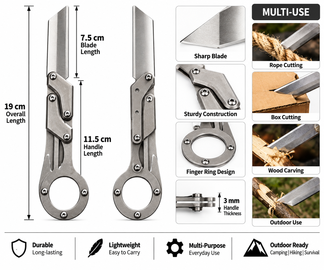 Bisonberg| Premium Stainless-Steel Folding Knife & Camping,Hiking, EDC, And Outdoor Activities