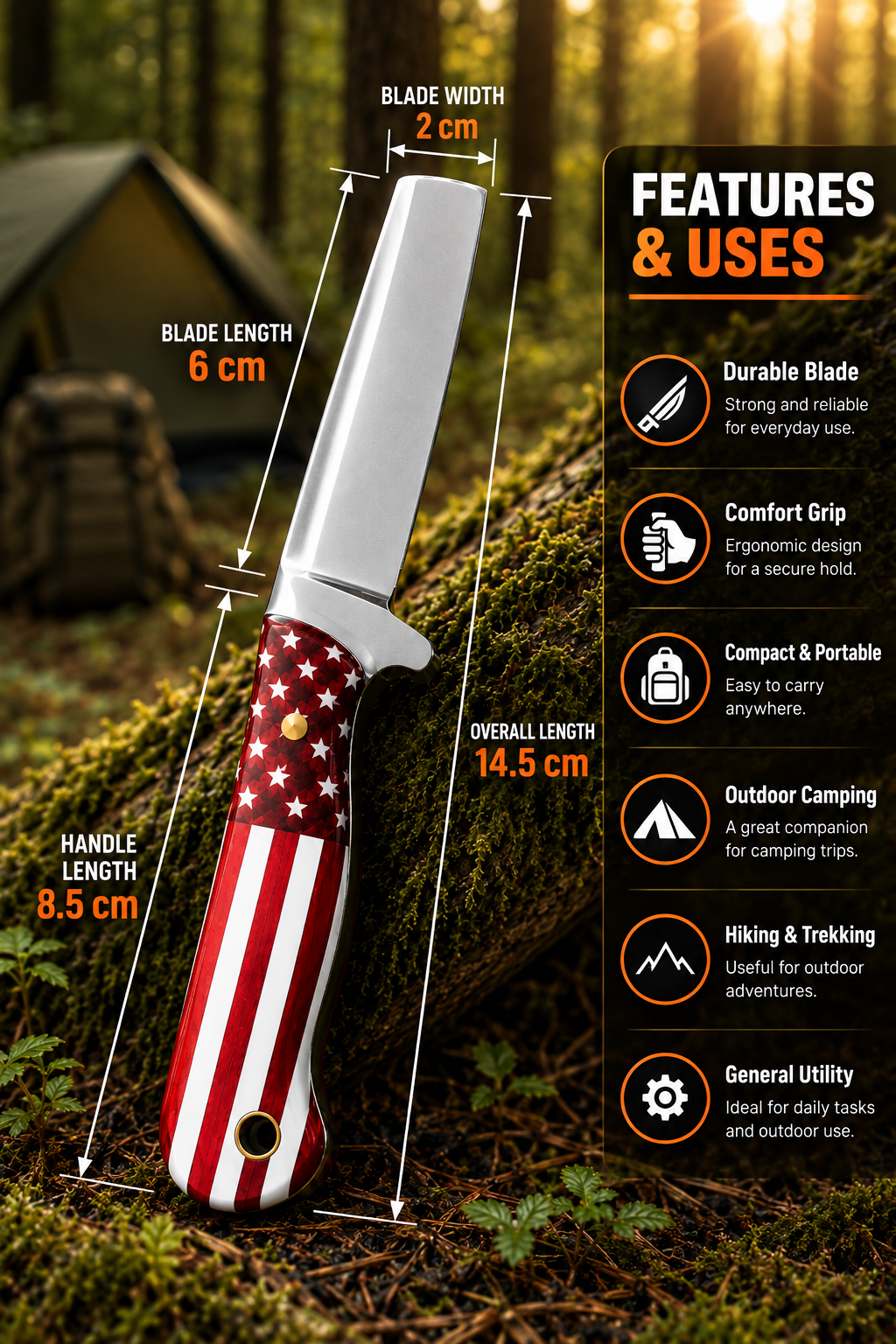 Bisonberg | Fixed Blade Knife – Outdoor Camping & Survival Knife