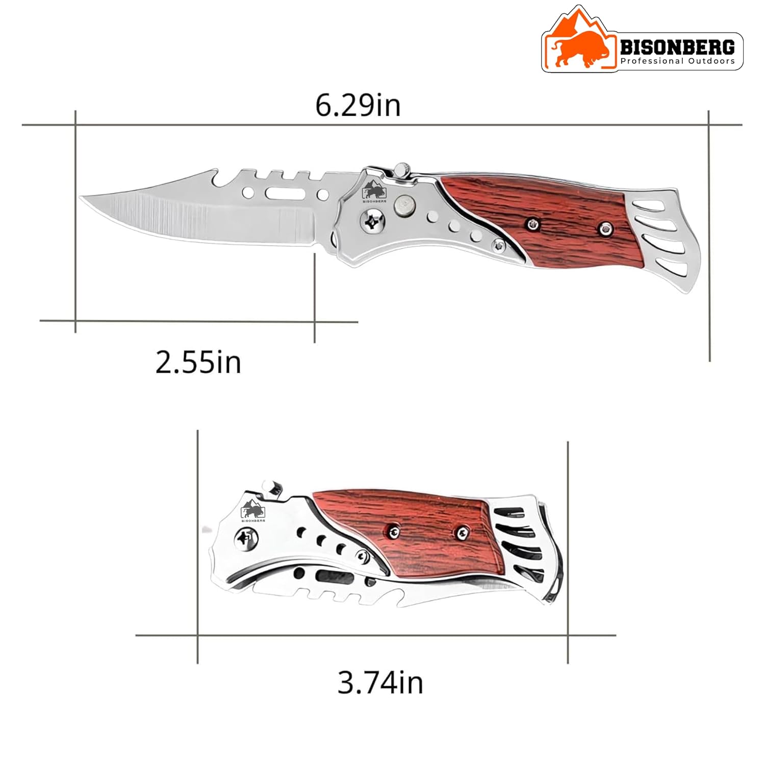 BISONBERG Kitchen Knife/Utility Knife for Kitchen Home Ideal for Portable -(with carabiner hook) image 4