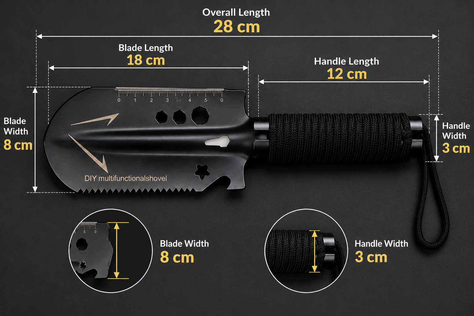 Bisonberg|Multifunctional Survival Shovel_ Outdoor & camping"shovel"