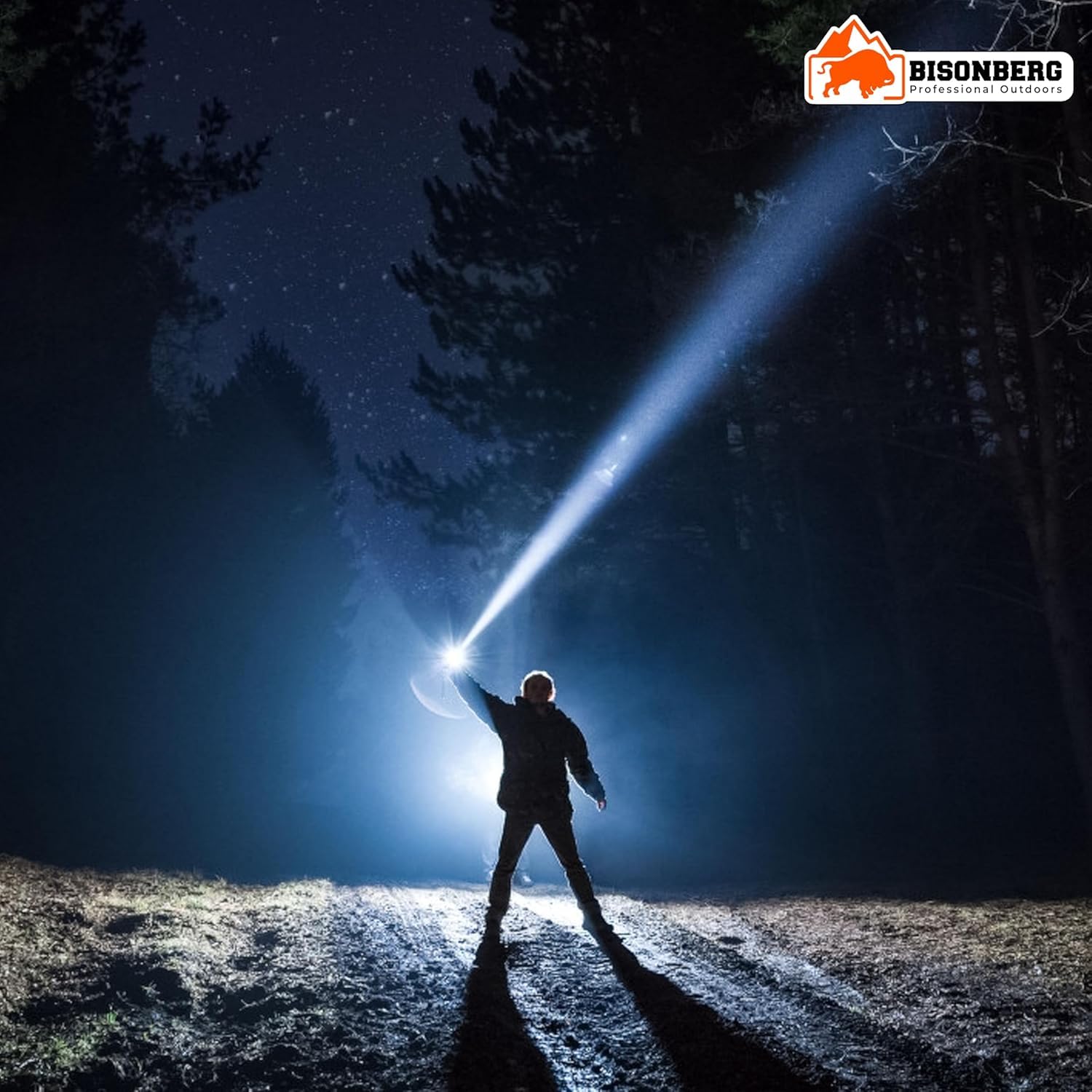Bisonberg LED Rechargeable Torch, Emergency Long Range Flashlight, 1 Km Range image 5