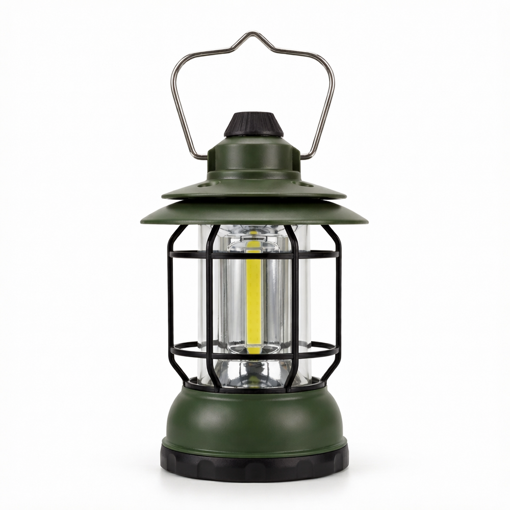 Rechargeable Vintage Camping Lantern – COB LED Outdoor Light image 0