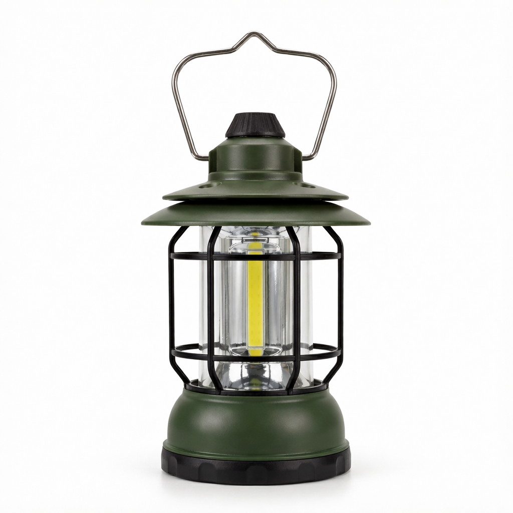 Rechargeable Vintage Camping Lantern – COB LED Outdoor Light image 0