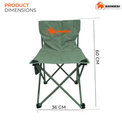 BISONBERG Outdoor Folding Camping Chair - Portable Foldable Nylon Base Fabric, Camping, Fishing, Hiking, Travel, Picnic, Beach - Square Shape Pack of 1 image 1