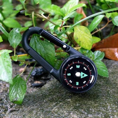 3 in1 Multifunction Compass Carabiner Clip Keychain Thermometer Guiding Keyring for Outdoor Hiking Camping Climbing Hunting Travelling, Pack of 1 image 3