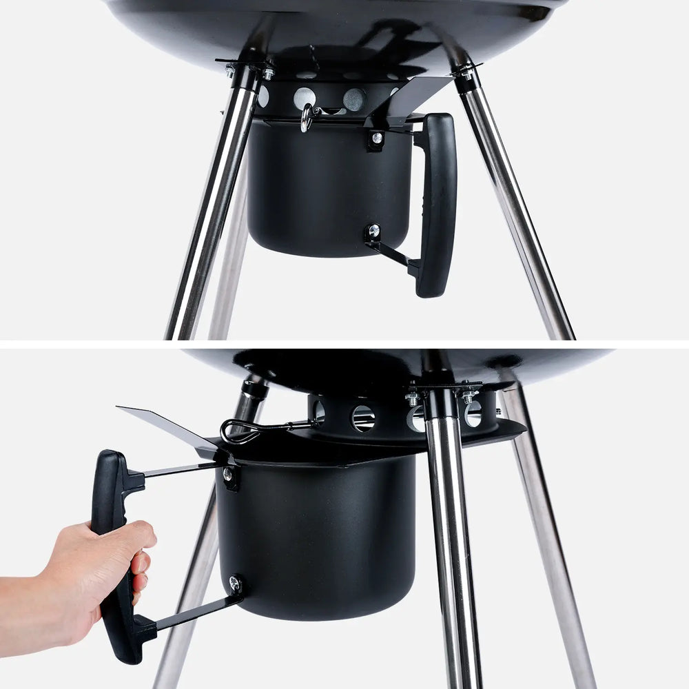 Portable Charcoal BBQ Grill with Lid & Wheels – Outdoor Kettle Barbecue image 5