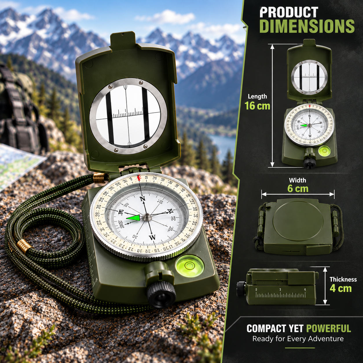 BISONBERG| PREMIUM WATERPROOF COMPASS & RELIABLE COMPANION FOR CLIMBING, EXPEDITION AND OUTDOOR ACTIVITIES