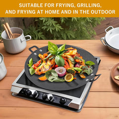Non-Stick BBQ Grill Plate for Roasting, Cooking - Portable Stovetop, Indoor Outdoor Garden Camping, DIY Korean Barbecue Grill Pan Black image 1