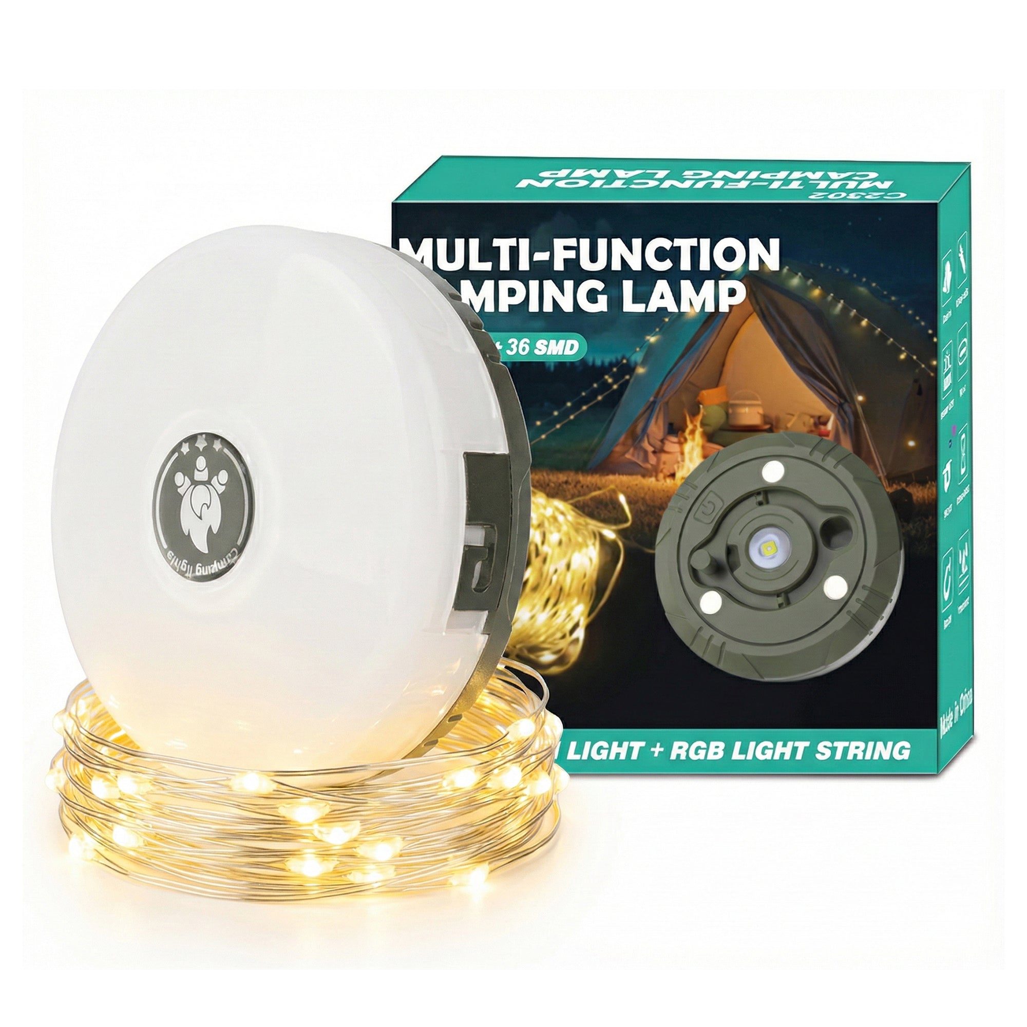 Multi-Function Camping Lamp with LED Light String – Portable Outdoor Light image 0