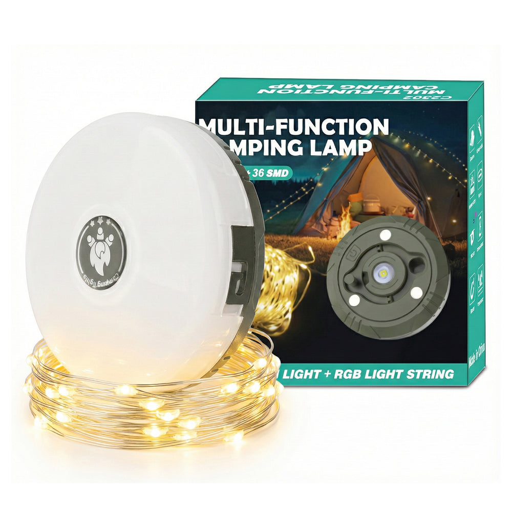 Multi-Function Camping Lamp with LED Light String – Portable Outdoor Light image 0